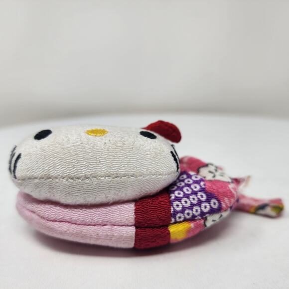 Hello Kitty Mini Coin Purse Sanrio Traditional Japanese Plush Kiss-lock Clasp - Picture 3 of 6